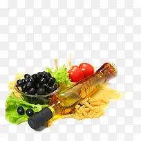 橄榄油葡萄食物素材