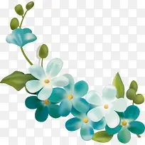 手绘蓝色花朵花瓣