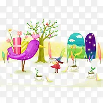 手绘童话插画