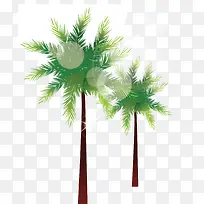 绿色椰树矢量图