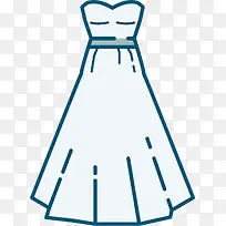 蓝色敞篷性感裙子