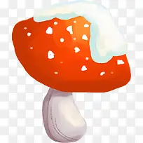 橙色蘑菇冬季景观