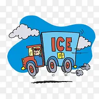卡通冰淇淋运货车