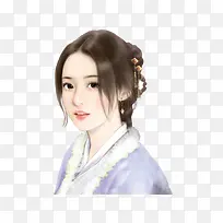 紫衣服微笑甜美女子