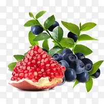 红石榴和蓝莓