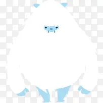 小眼睛的卡通手绘雪怪