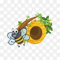 矢量蜜蜂和植物