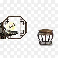 中国风屋檐窗台