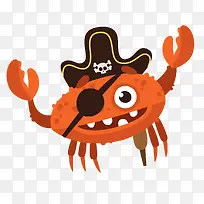 卡通海盗装扮的螃蟹