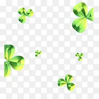 绿色三叶草漂浮素材