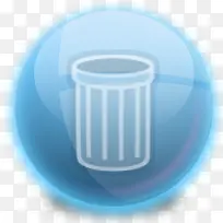 蓝色水晶圆形图标垃圾桶
