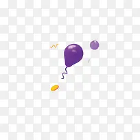 紫色汽球带金币和小球