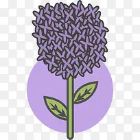 紫色卡通春季薰衣草
