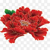 中秋节大红色庆典花朵