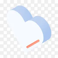 灰色立体心形元素