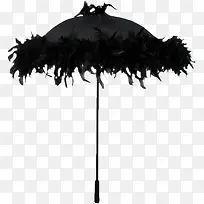 黑色羽毛伞装饰