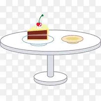 放在桌上的蛋糕矢量图