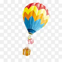 彩色绚丽条纹热气球
