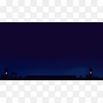 蓝色深夜风景海报