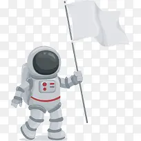 拿着旗帜的航天员图片
