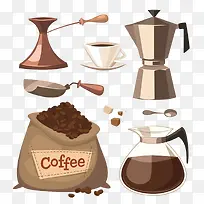卡通咖啡豆咖啡机设计图片[