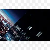 夜景城市背景矢量背景图片