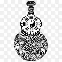 手绘八卦葫芦素材