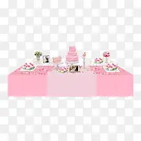 粉色婚礼签到桌