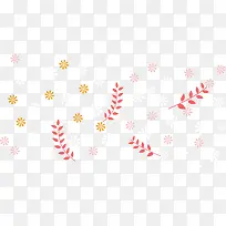 矢量扁平花卉叶子底纹