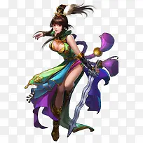 手持武器紫色服饰美女