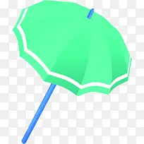 手绘夏季绿色遮阳伞