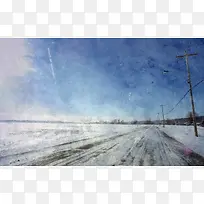冬季道路景观壁纸图片