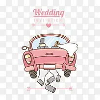 Wedding汽车婚礼主题卡片图片