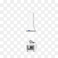 矢量白色厨电油烟机灶具
