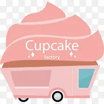 粉色杯子蛋糕餐车