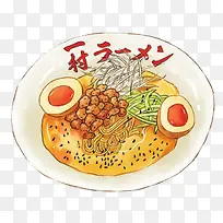 卡通手绘卤蛋饭