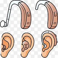 矢量耳朵和助听器