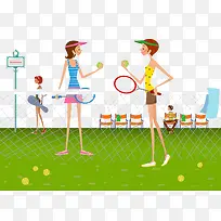 打网球的女生