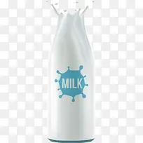 矢量瓶装喷溅牛奶