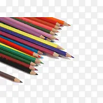排成一列的彩色铅笔