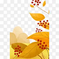 二十四节气之秋分叶子装饰边框