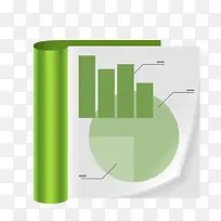 绿色质感书籍统计图