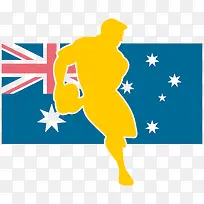 运动员的澳大利亚国旗