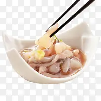 筷子夹鱿鱼片