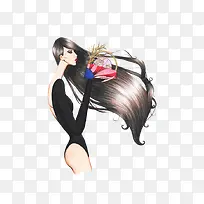 手绘女装设计插画稿