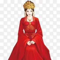 古代新娘红衣高清素材