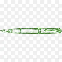 绿色手绘钢笔
