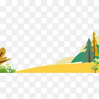 春季创意手绘树木装饰边框
