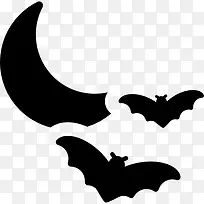 Moon和蝙蝠图标