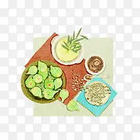 手绘美食